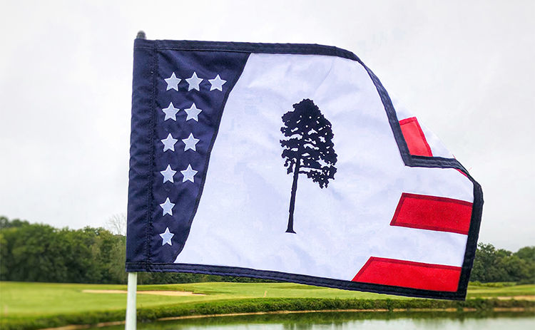flagpole on golf course